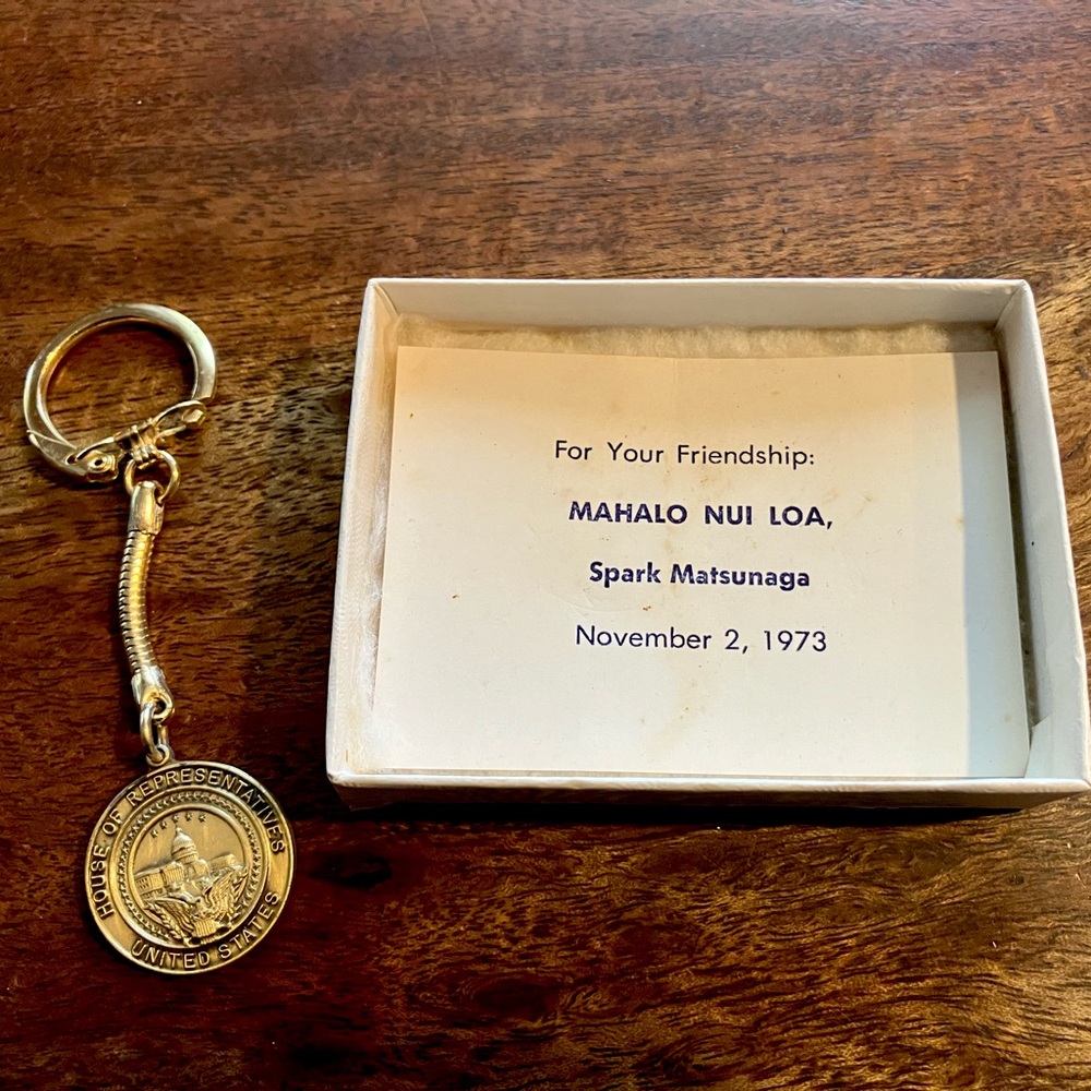 Spark Matsunaga Commemorative Hawaii House of Representatives Keychain